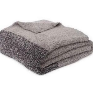 New Barefoot Dreams Pewter/Black Cozy Chic Throw (45 X 60)